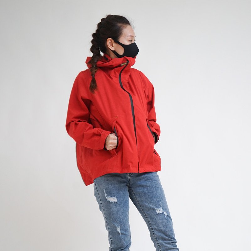 [Single Top] Backpack Packerism ULT Jacket Backpack Raincoat - Crimson - Umbrellas & Rain Gear - Plastic Red