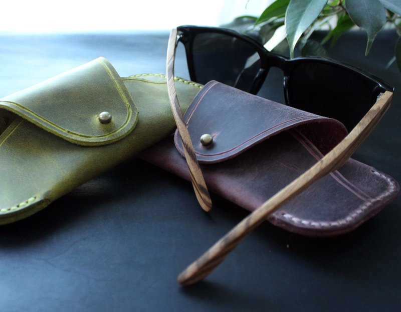 Genuine Leather glasses case,  Soft Pouch, Sunglasses Cover, Eyeglasses Case - 眼鏡盒/眼鏡布 - 真皮 多色