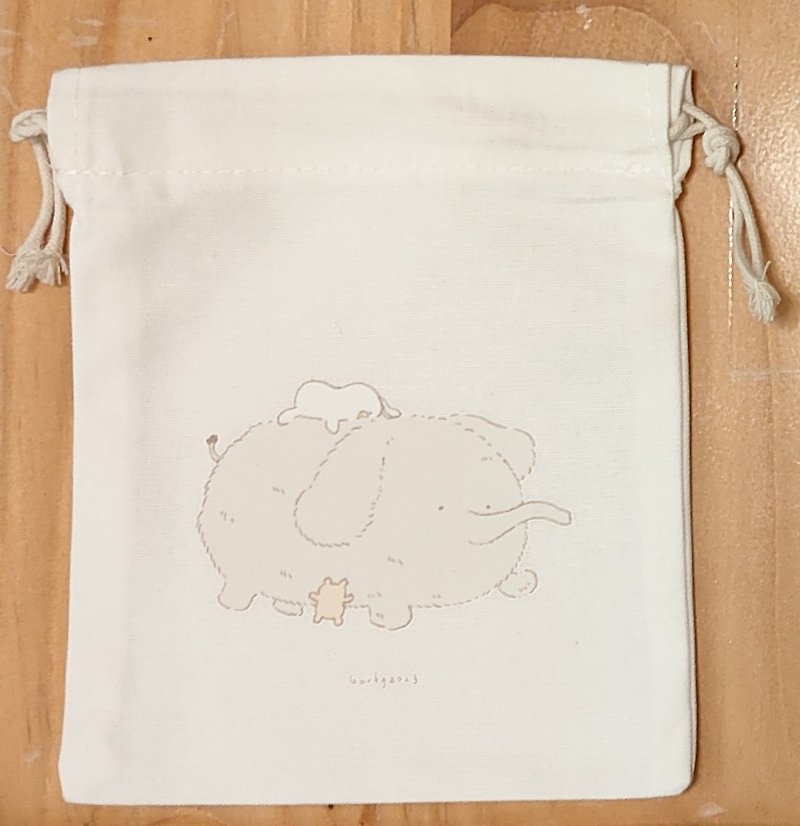 Furry Elephant Drawstring Pocket - Drawstring Bags - Other Materials 