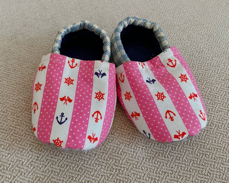 Hand-made baby learning cloth shoes 12cm - Baby Shoes - Cotton & Hemp 