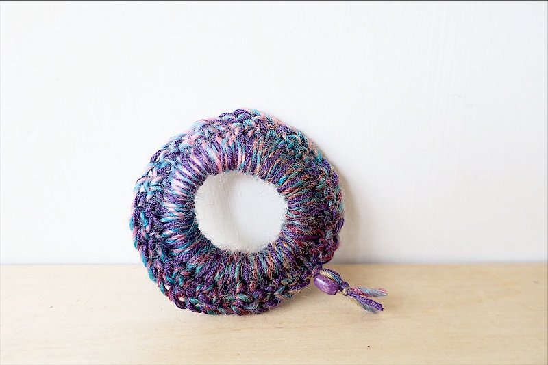 【endorphin】編織髮圈 - 髮飾 - 羊毛 紫色
