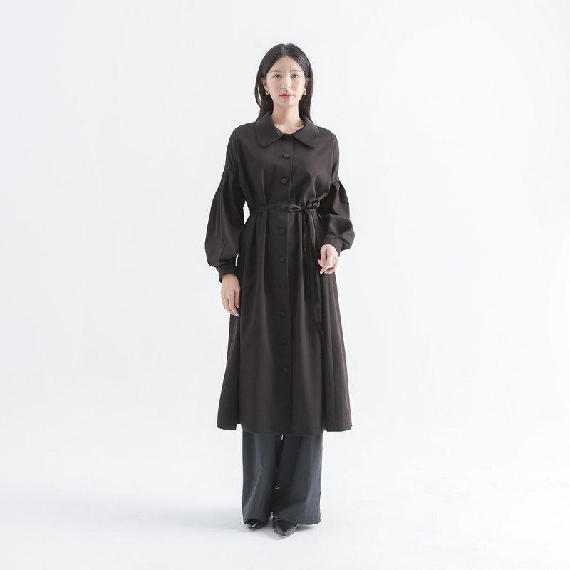 [Classic Original] Peaceful_Peaceful French Dress_CLD510_Black - ชุดเดรส - เส้นใยสังเคราะห์ สีดำ