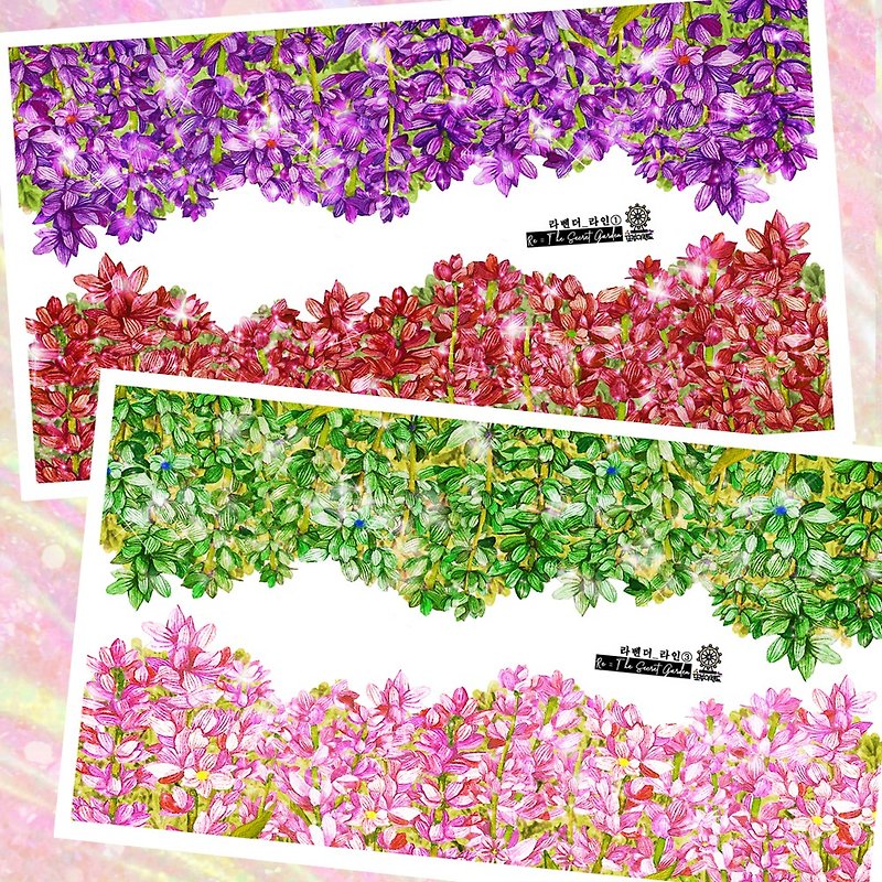 *Lavenders Line Stickers (4colors) - สติกเกอร์ - กระดาษ 