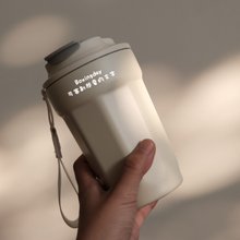 ステンレス魔法瓶カップ/コーヒーカップ/交換ギフト/450ml ストラップ付き/ロゴ印刷/カスタマイズされたテキスト