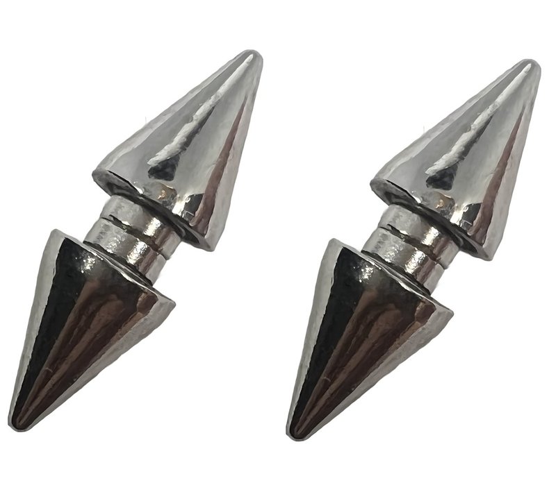 fake earrings spike cone 2pc Cartilage piercing magnet type non-hole - ต่างหู - โลหะ 