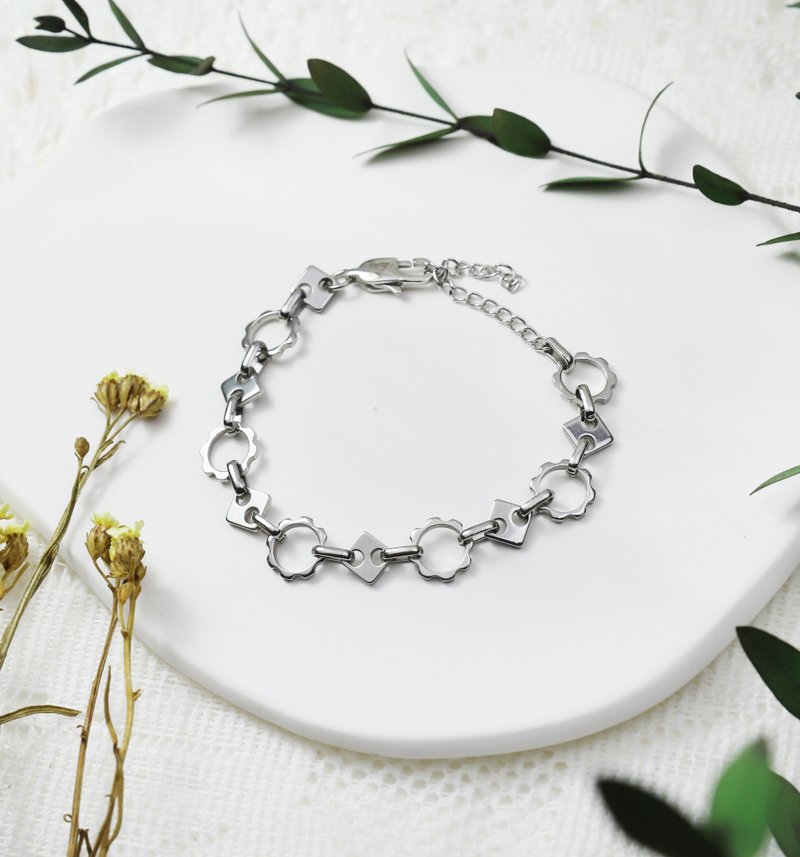 Sunflower Gear Bracelet 316L Medical Steel/Silver - Bracelets - Stainless Steel Silver