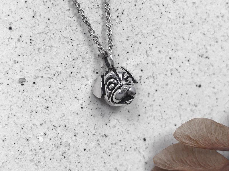 Pug-Sterling Silver Necklace - Necklaces - Sterling Silver Silver