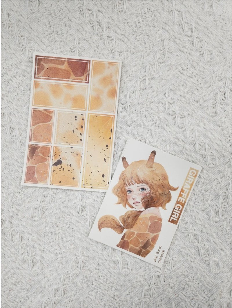 Giraffe girl - 貼紙 - 紙 