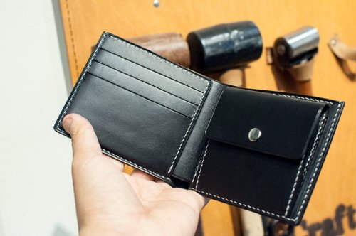 Coin Bag Short Clip-Italian Vegetable Tanned Leather