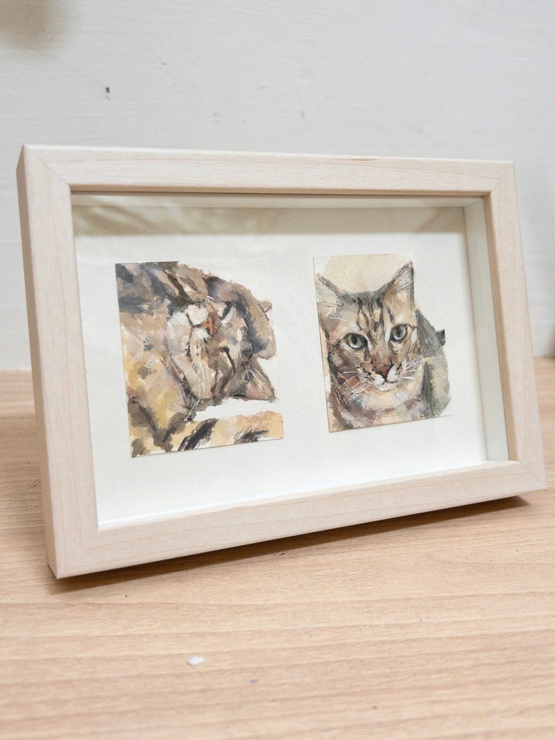 [Draw your pets - two sets] Healing decorative small painting combination style illustration custom portrait - ภาพวาดบุคคล - กระดาษ 