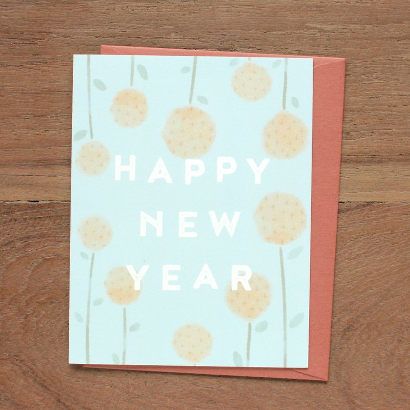 Billy Button - Happy New Year Greeting Card - Cards & Postcards - Paper Blue