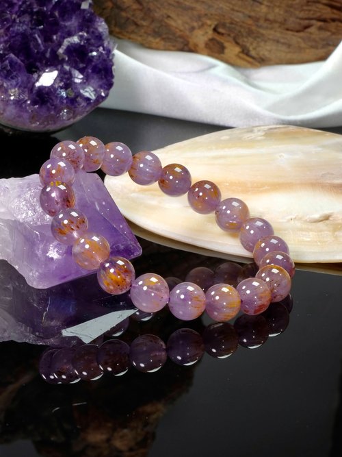9.5mm / 11mm貴族の富を高める•パープルクリスタルブレスレット