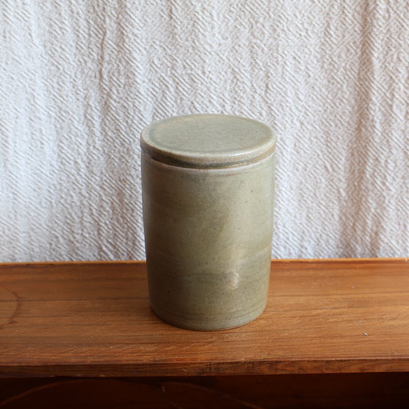 碧玉 柴燒陶茶倉 茶葉罐 - 茶壺/茶杯/茶具 - 陶 綠色