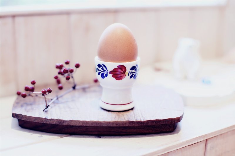 [Good day] Belgium fetish vintage classic classical egg cups (tall paragraph) - เซรามิก - ดินเผา สีน้ำเงิน