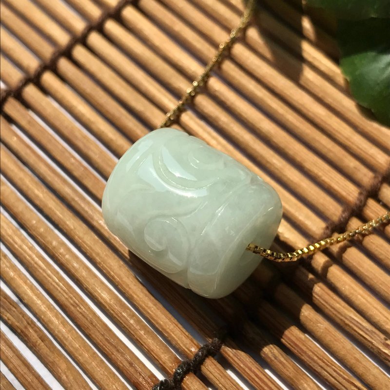 雕花翡翠路路通吊墜 | 天然A貨翡翠 | 送禮 - 吊飾/掛飾 - 玉石 透明