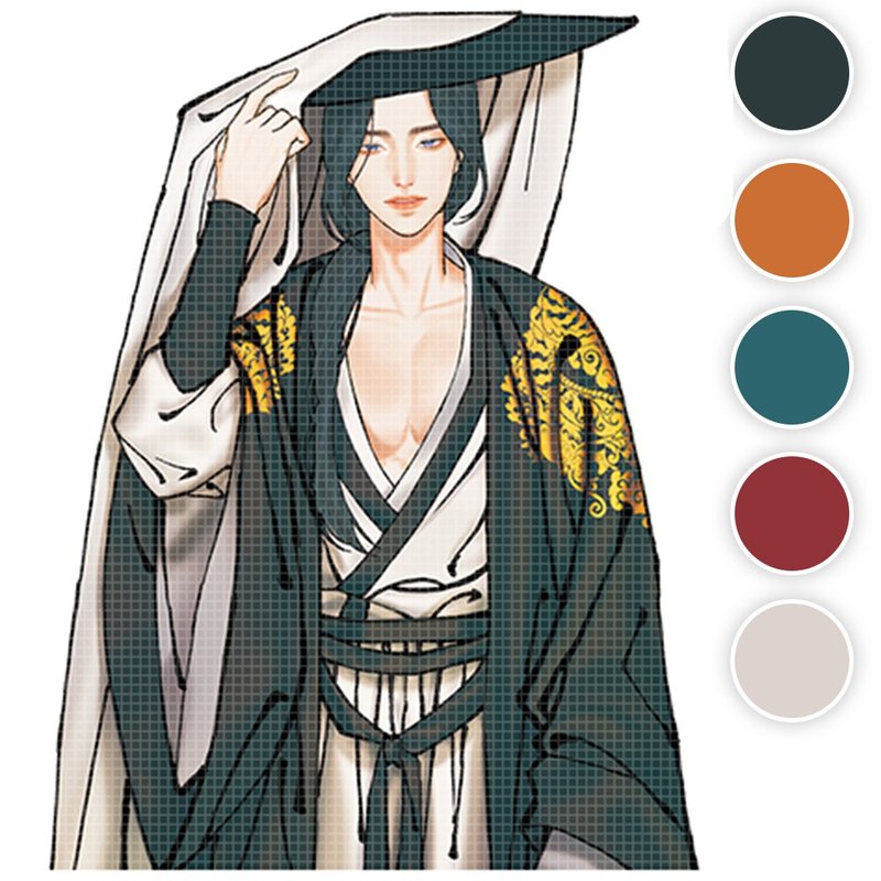 biryong (5colors) 13 (honne market) person sticker boy sticker blackraccoon - 貼紙 - 紙 