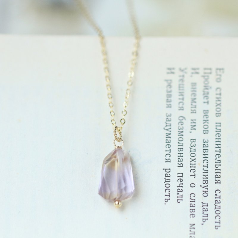 Limited collection of ametrine irregular raw mineral crystal necklace to attract wealth, career and health. - สร้อยคอ - คริสตัล สีม่วง