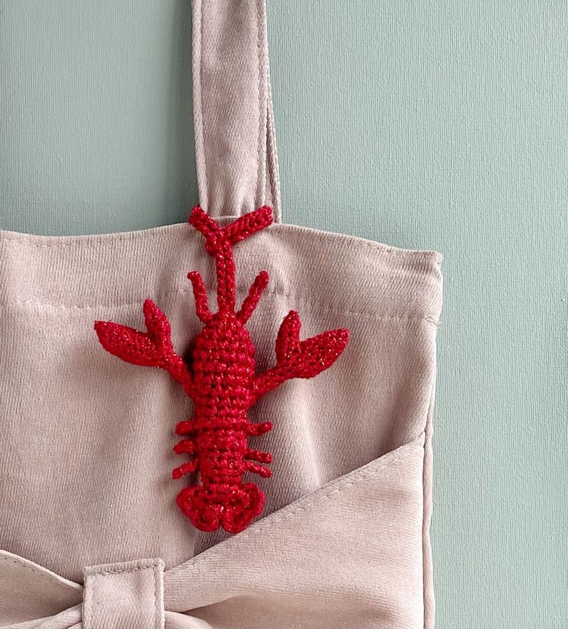 Bag Charms for Summer 2024 Lobster - 吊飾 - 棉．麻 紅色