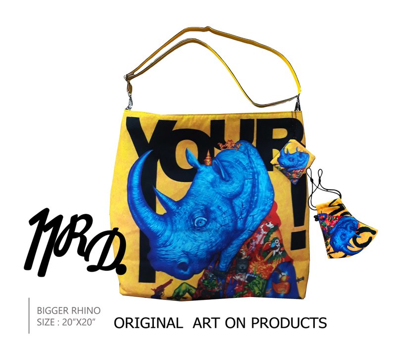 M BIGGER RHINO - Handbags & Totes - Cotton & Hemp Yellow