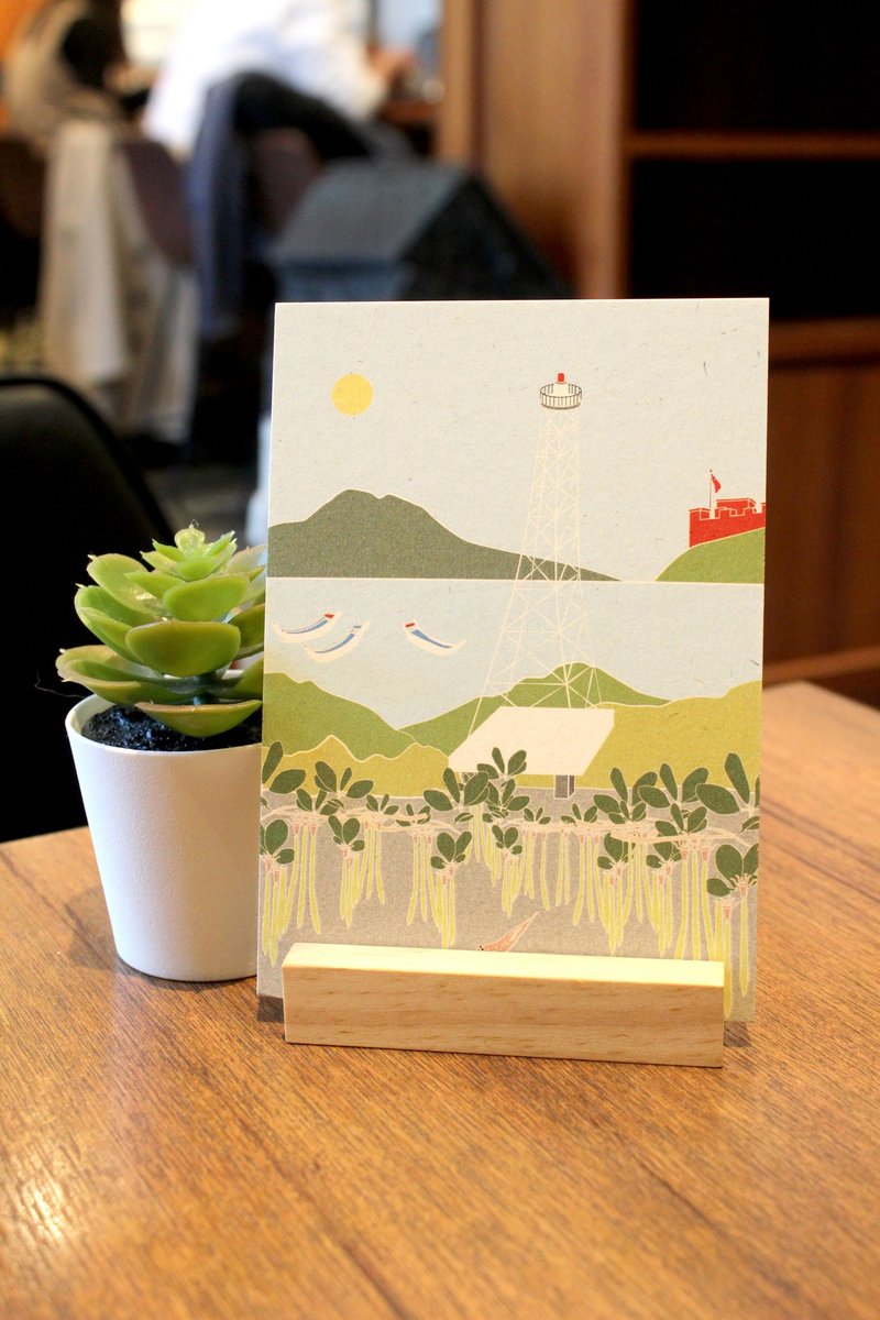 插畫明信片-海岸之光2 | 台灣燈塔與地質生態 | - 卡片/明信片 - 紙 多色