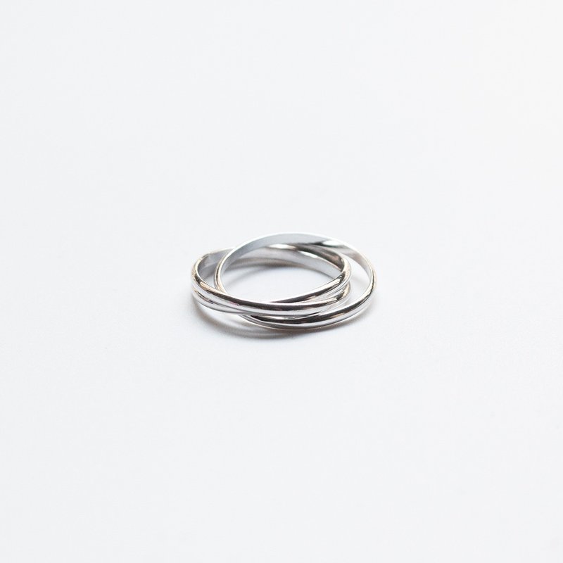 925 Silver Triple  Line Ring / Christmas gift - แหวนทั่วไป - เงินแท้ สีเงิน