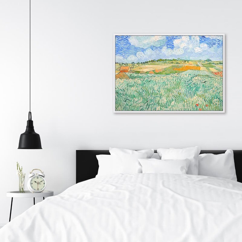 Plains near Auvers_Hanging Painting_Famous Painting Series_Made in Taiwan and shipped quickly in two working days - Posters - Cotton & Hemp Green