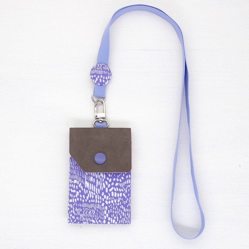 Hidden and invisible dual-use straight ID holder-purple wave light - ที่ใส่บัตรคล้องคอ - ผ้าฝ้าย/ผ้าลินิน สีม่วง