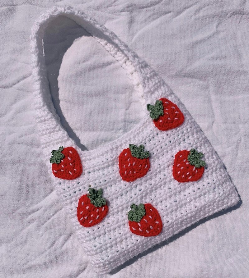 Crochet strawberry bag, Crochet Summer Bag - Handbags & Totes - Cotton & Hemp Multicolor