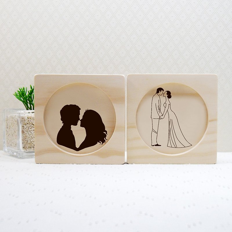 Eternal bath love river wedding small things wedding anniversary unique bride and groom custom name blessing - Coasters - Wood Brown