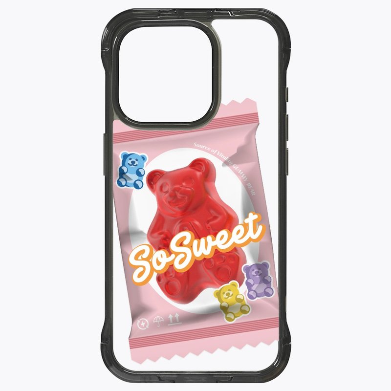 Gummy Bear Strawberry Flavor Stand Case Standard Transparent iPhone 16 15 14 13 Pro Max - เคส/ซองมือถือ - วัสดุอื่นๆ สีใส