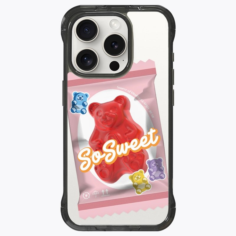 小熊軟糖 草莓口味 支架殼 標準透黑 iPhone 16 15 14 13 Pro Max - 手機殼/手機套 - 其他材質 透明