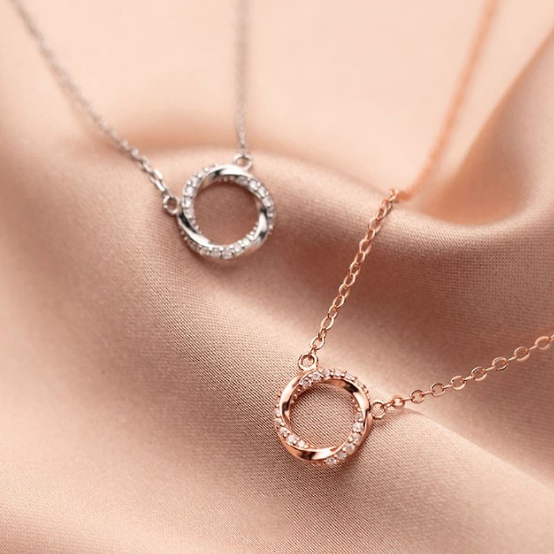 L'amour Sparkling O Necklace (Silver) - สร้อยคอ - เงินแท้ 
