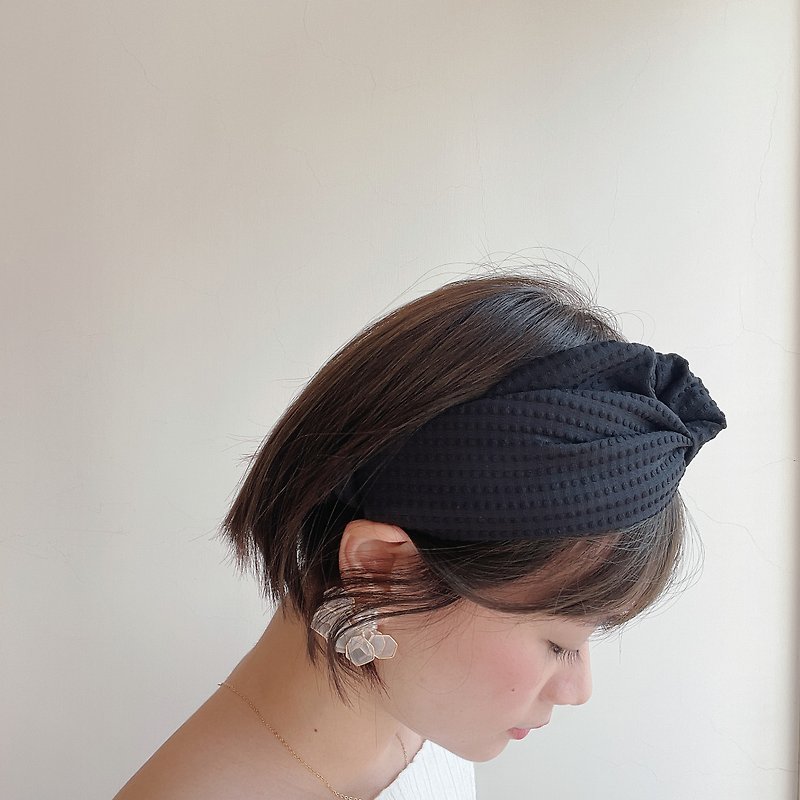 Black filter Elastic hair band - Headbands - Polyester Black