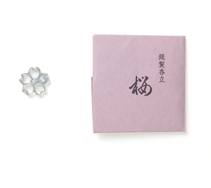 Sterling Silver Cherry Blossom Incense Holder | Shoyeido Incense Holder Series | Made in Japan - น้ำหอม - เงินแท้ 