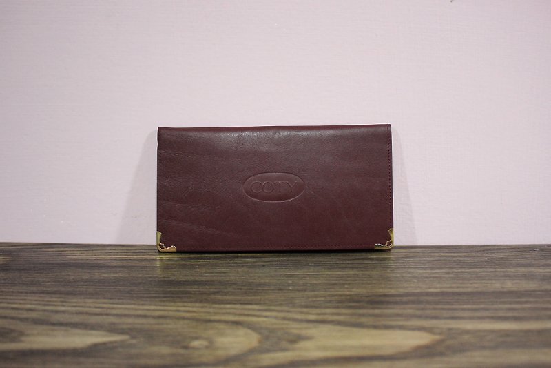 (Vintage) French Coty Antique Brown New Wallet (Birthday Gift Valentine's Day Gift) - กระเป๋าสตางค์ - หนังแท้ สีนำ้ตาล