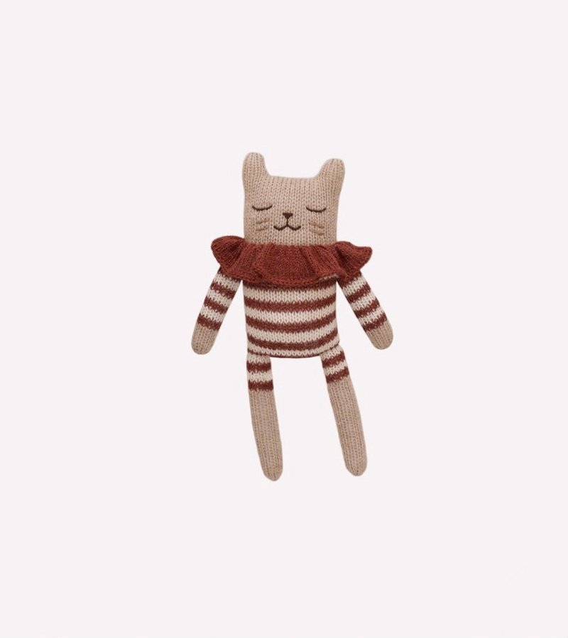 Kitten knit toy / sienna striped romper - Kids' Toys - Wool 