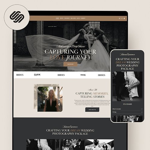 314Designs Photography Squarespace Website Template, Wedding Photographer Website