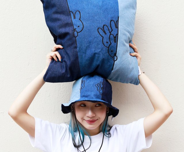 Pinkoi x miffy】ミッフィーブルーデニムパッチワーククッション