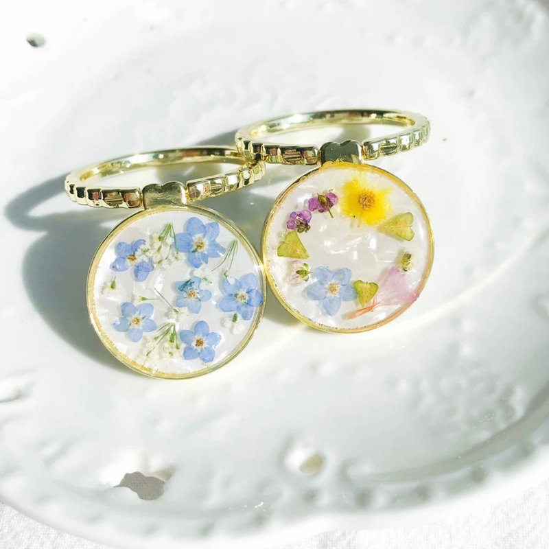 真花勿忘我 iRing 手機支架 iPhone 手機殻配件 閨蜜禮物 情人節 - 手機配件 - 植物．花 粉紅色