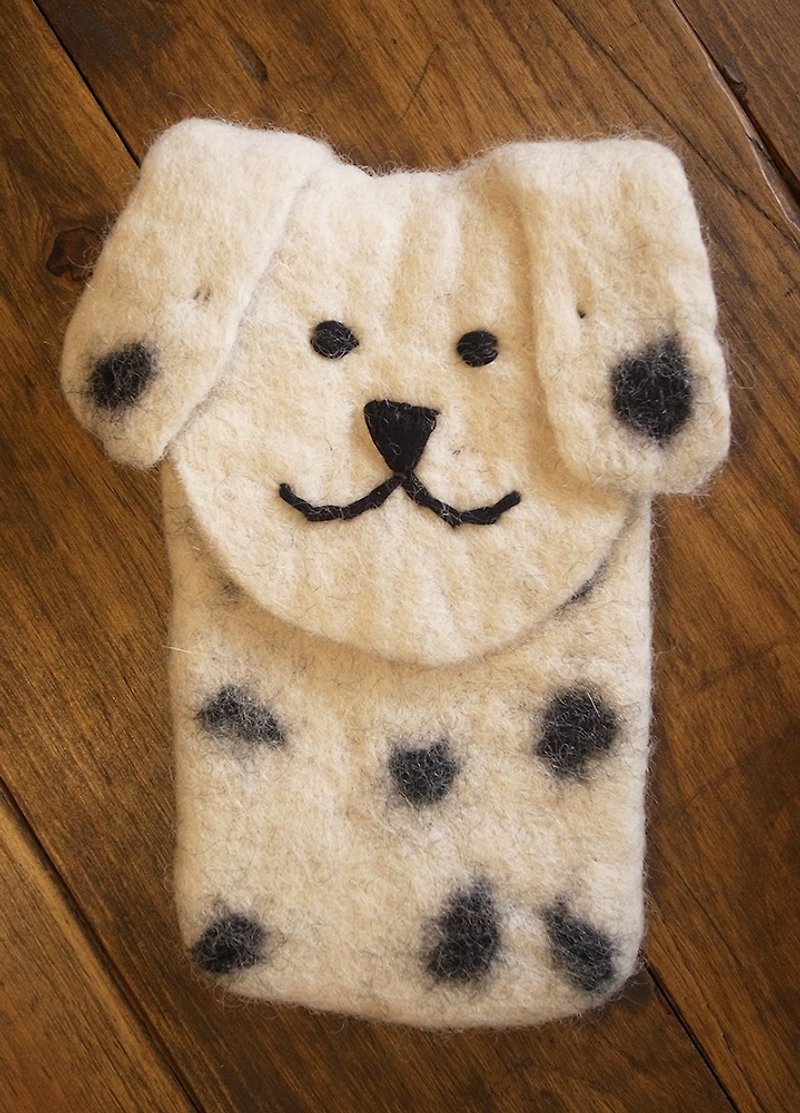 【Grooving the beats】felt dog case, felt case, custom case, handmade iPhone sleeve, iPhone bag（Animal_Dog） - Other - Wool White