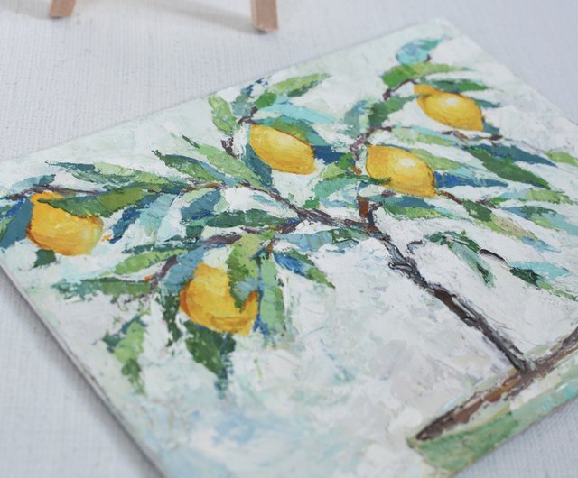 レモンオリジナル油絵現代絵画現代美術レモンツリーアート