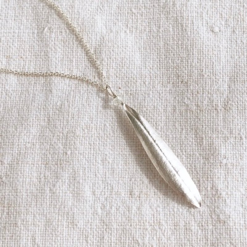 Olive leaf necklace [P072SV(ST)] - 項鍊 - 其他金屬 