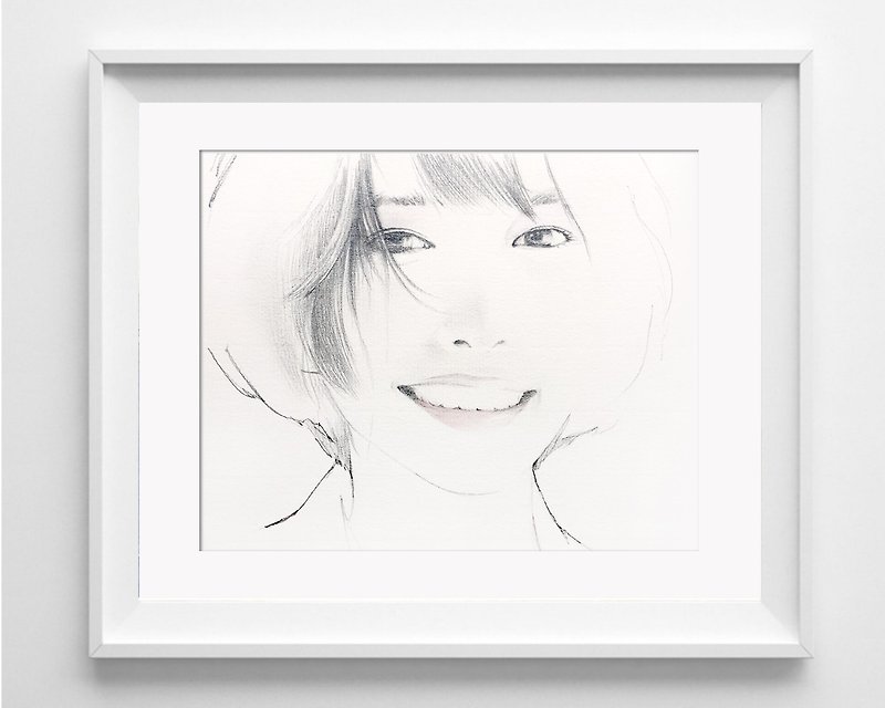 (Single) Custom Portrait Painting B4/Simple Sketch Painting - Customized Portraits - Paper White