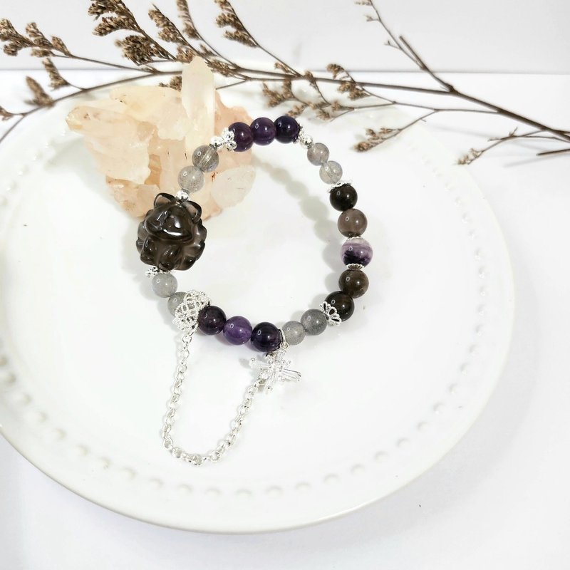 Nine-tailed fox treasure on a moonlit night (crystal/amethyst/labradorite/tea to attract popularity, ward off evil spirits, and balance emotions) - Bracelets - Crystal Multicolor