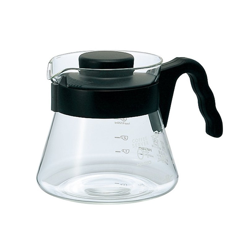 HARIO V60 Good Grip 01 Black Coffee Pot 450ml/VCS-01B - Coffee Pots & Accessories - Glass Transparent