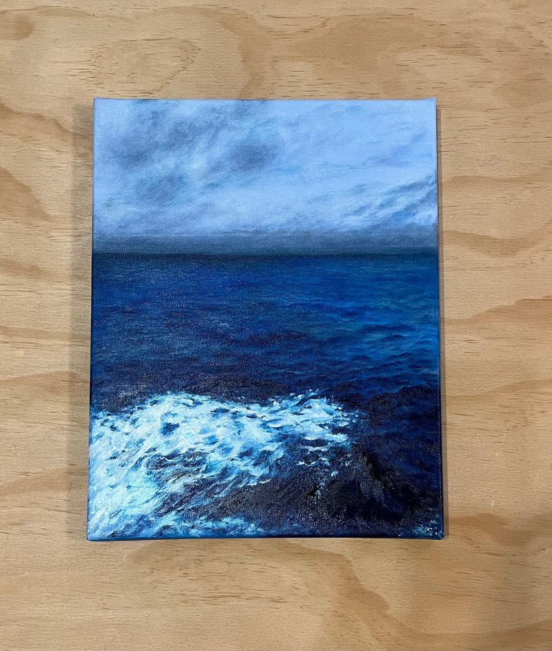 原創油畫 | 無框 | 海 - 壁貼/牆壁裝飾 - 棉．麻 