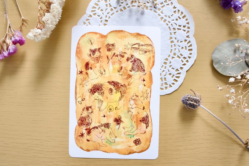 Ginkgo-colored Cat Postcard - Cards & Postcards - Paper Yellow