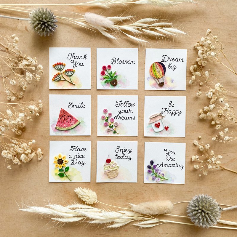 Greeting Card - A set of 9 Mini Cards - 卡片/明信片 - 紙 多色