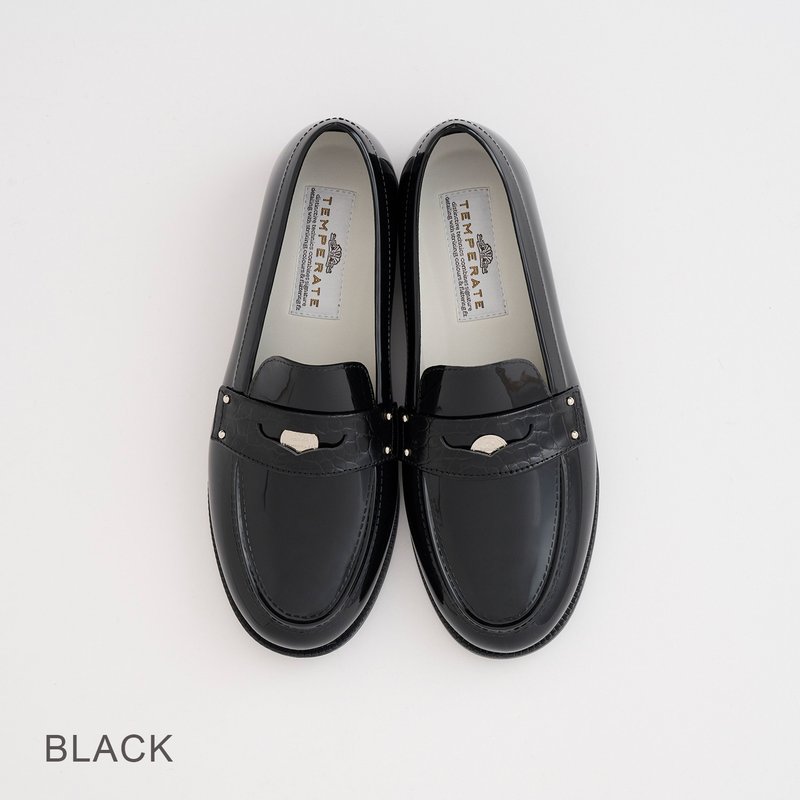 COLLIN (BLACK) COIN PVC LOAFER / RAIN SHOES - รองเท้ากันฝน - วัสดุกันนำ้ สีดำ