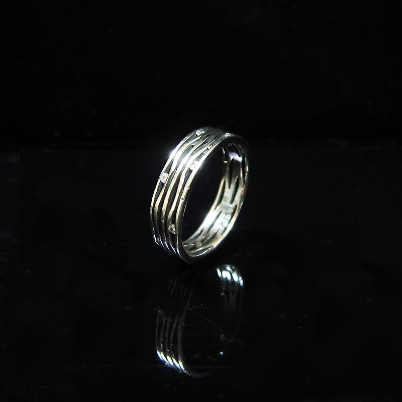 [Manual] Starry Silver ring. Memorial ring. Lovers' Ring - Couples' Rings - Other Metals Silver
